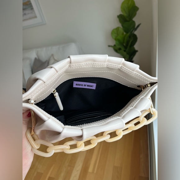 House of Want Vegan Chill Framed Clutch Ivory - Picture 5 of 6